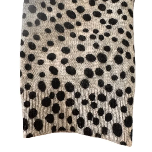 Charter Club Luxury 100% Cashmere Turtleneck Sweater Grey Animal Print Sz Large - Picture 8 of 13
